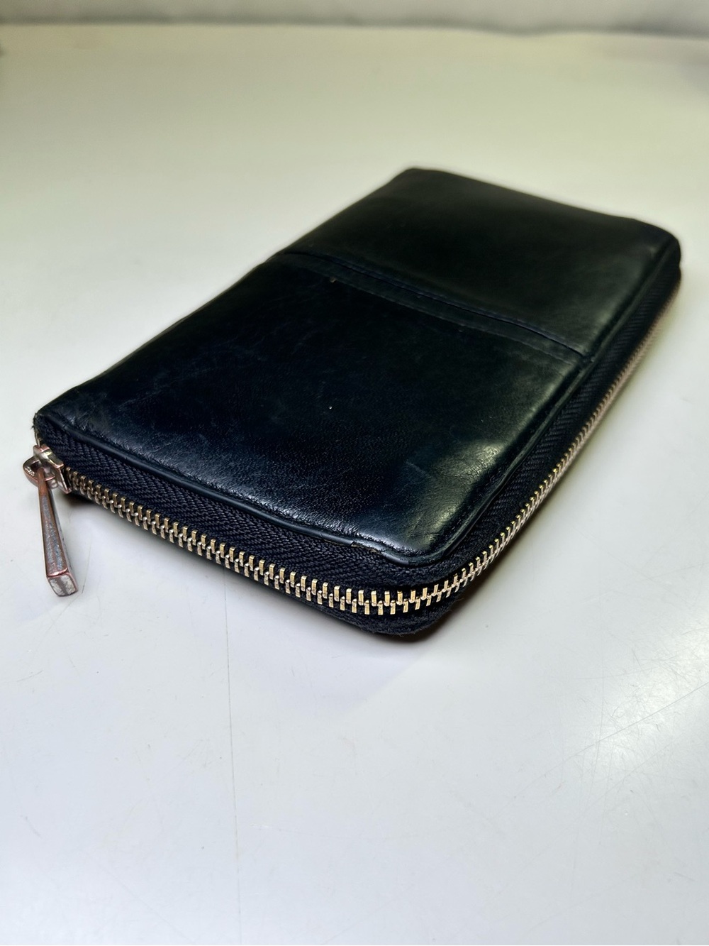 Danier Vintage Black Genuine Leather Zip-Around Continental Wallet